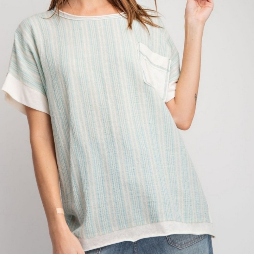 Easel Relaxed Short Sleeve Top NWOT